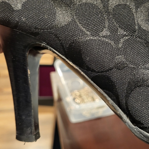 Coach Black Arissa High Heel Ankle Boots Booties Size 7.5B  Made In Italy - Picture 9 of 12